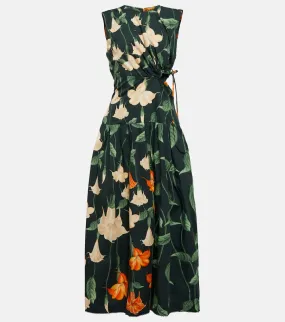 Agua by Agua Bendita Oto√É¬±o floral cotton midi dress