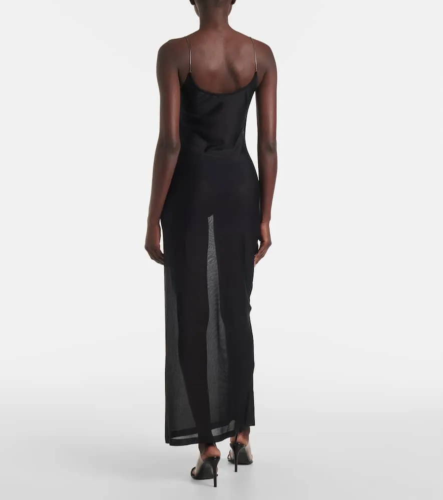 Alaia Sheer knitted midi dress