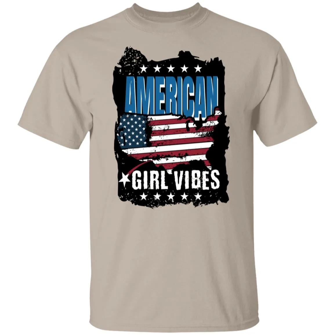 All American Girl Women American Flag 4th of July Patriotic T-Shirt