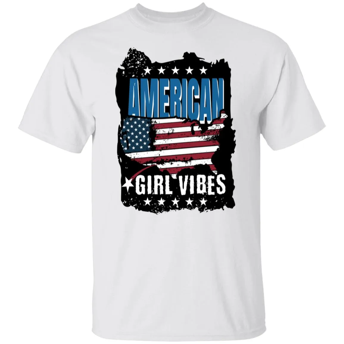 All American Girl Women American Flag 4th of July Patriotic T-Shirt