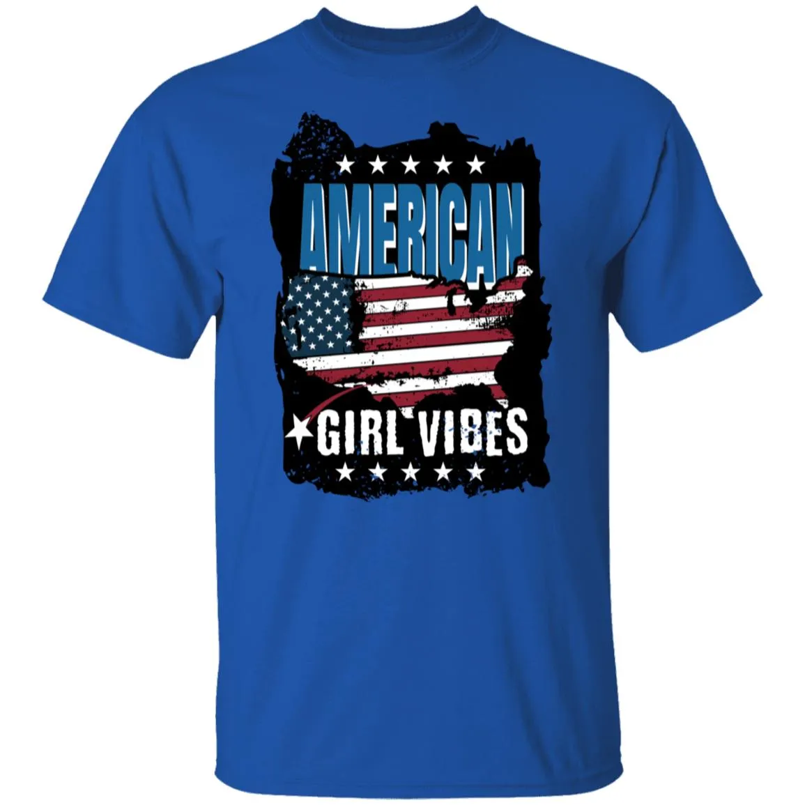 All American Girl Women American Flag 4th of July Patriotic T-Shirt