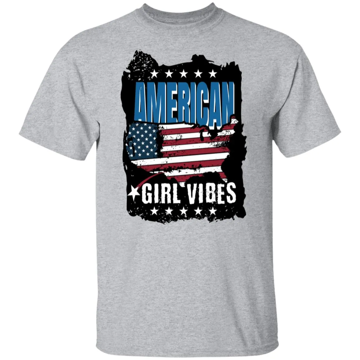 All American Girl Women American Flag 4th of July Patriotic T-Shirt