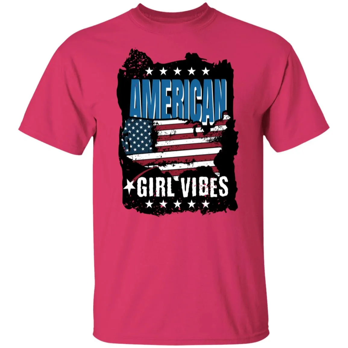 All American Girl Women American Flag 4th of July Patriotic T-Shirt