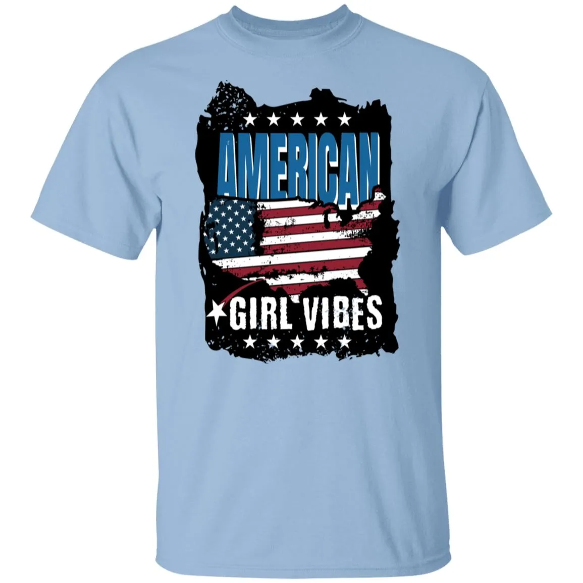 All American Girl Women American Flag 4th of July Patriotic T-Shirt