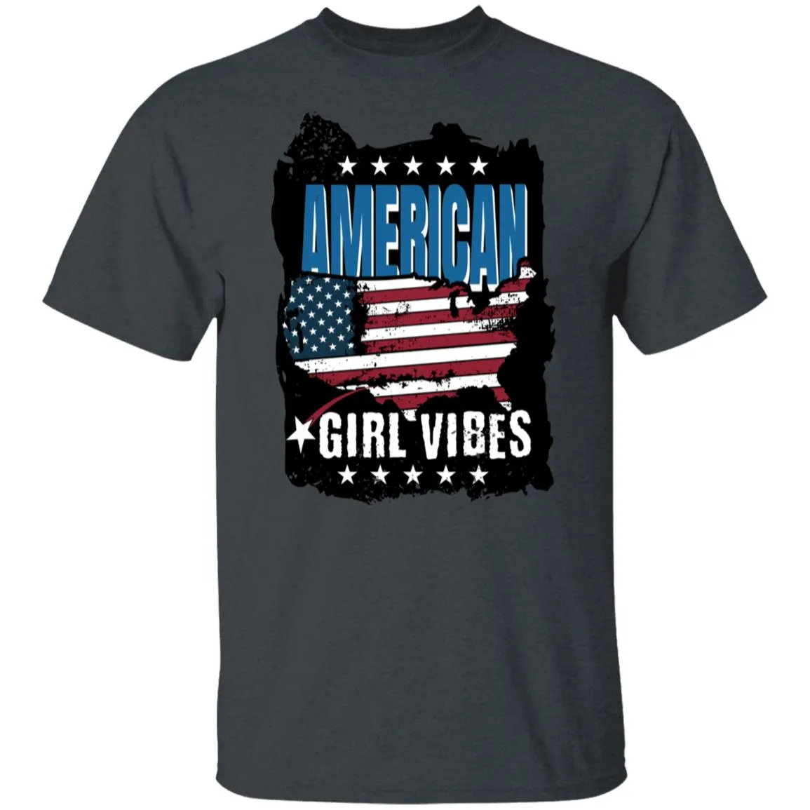 All American Girl Women American Flag 4th of July Patriotic T-Shirt