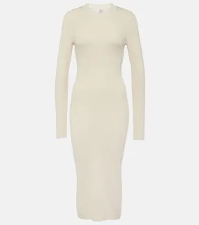 Ami Paris Knitted cotton and wool midi dress