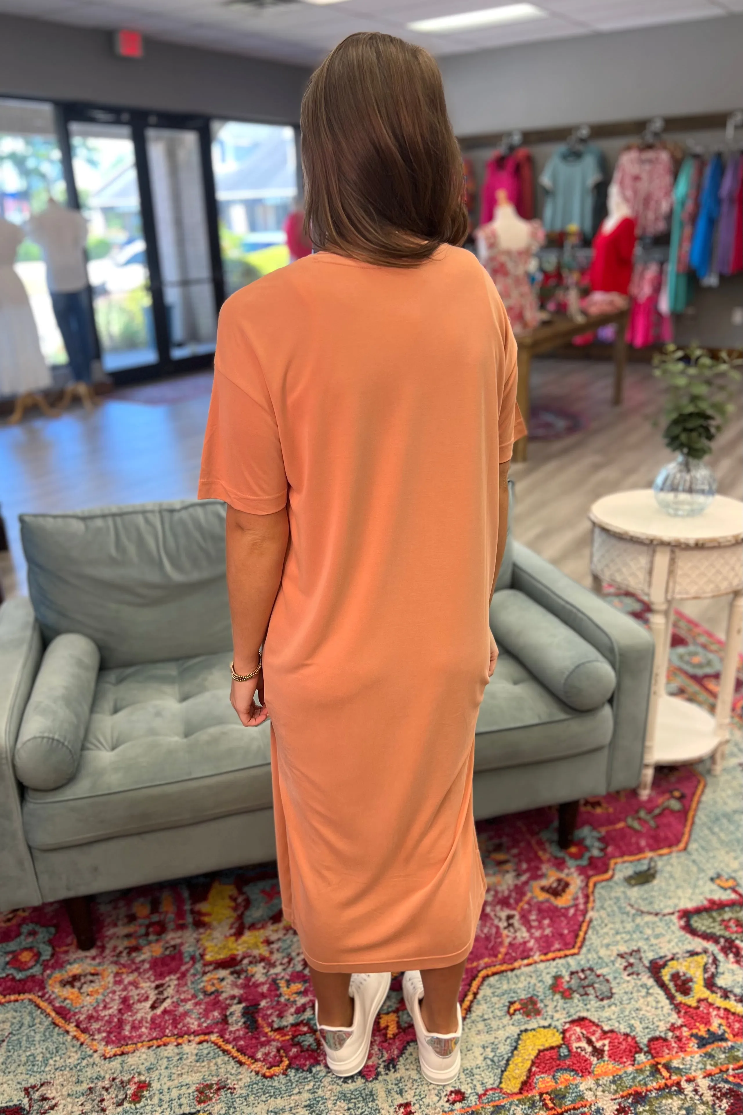 AMIRA T-Shirt Midi Dress (Clay)