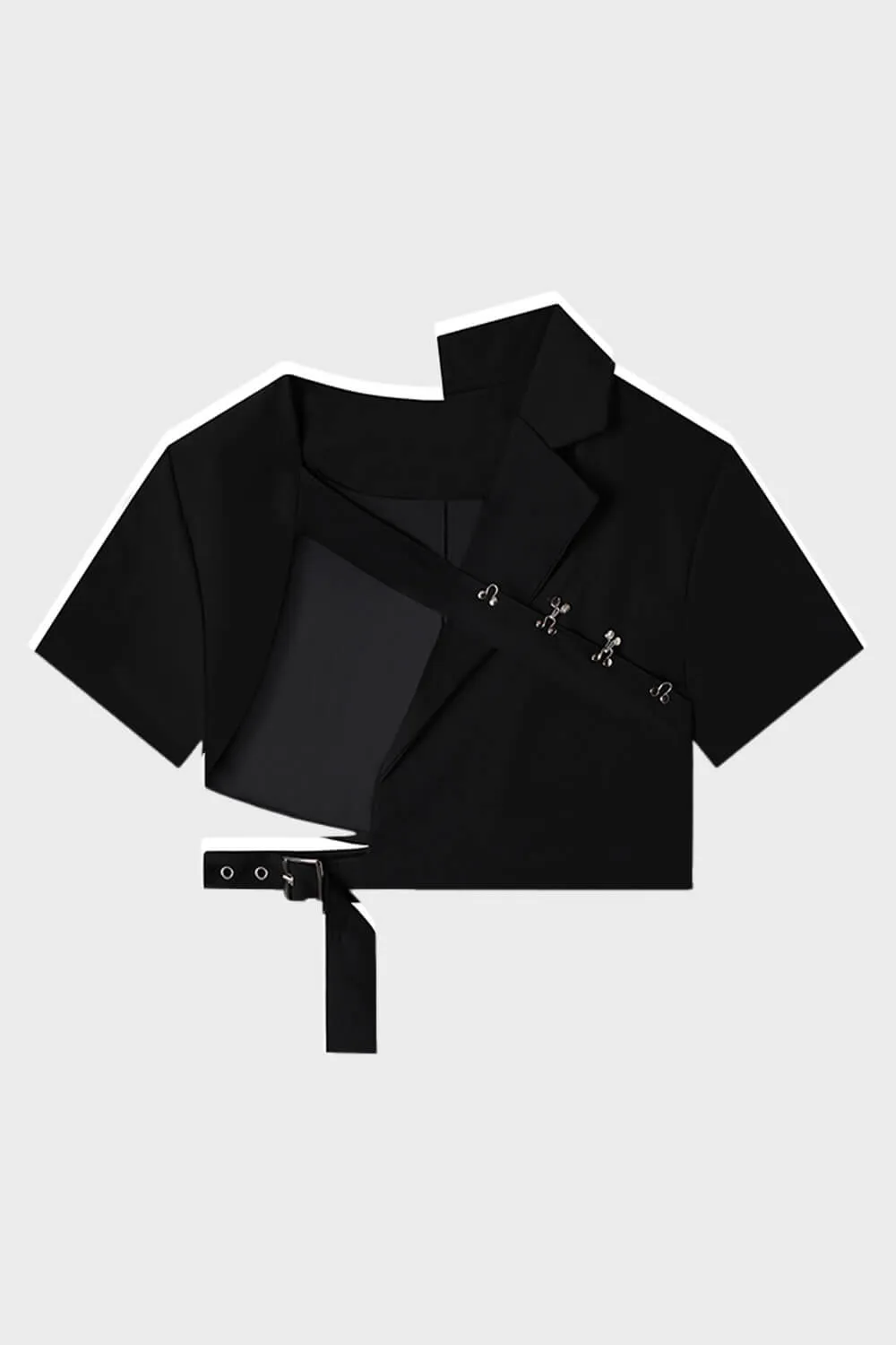 Asymmetric Cross Chest Designer Crop Top