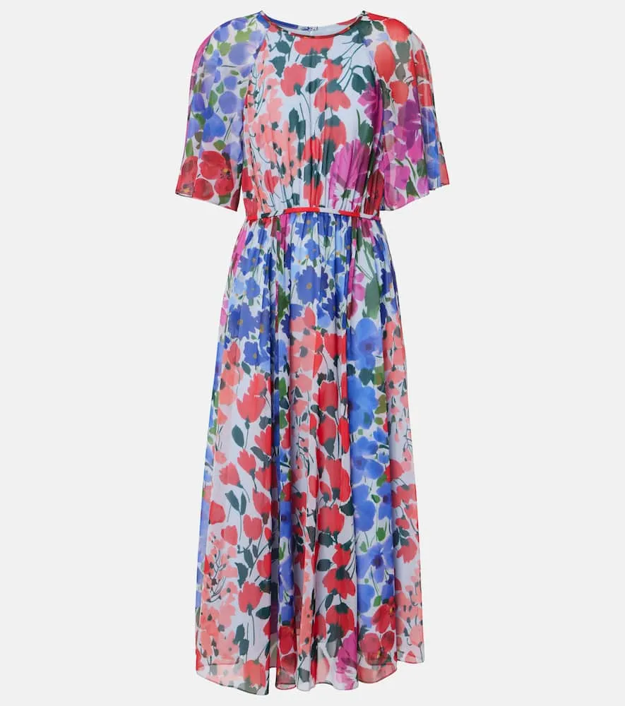 Carolina Herrera Floral gathered midi dress