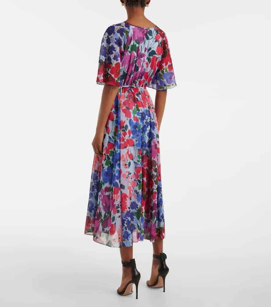 Carolina Herrera Floral gathered midi dress