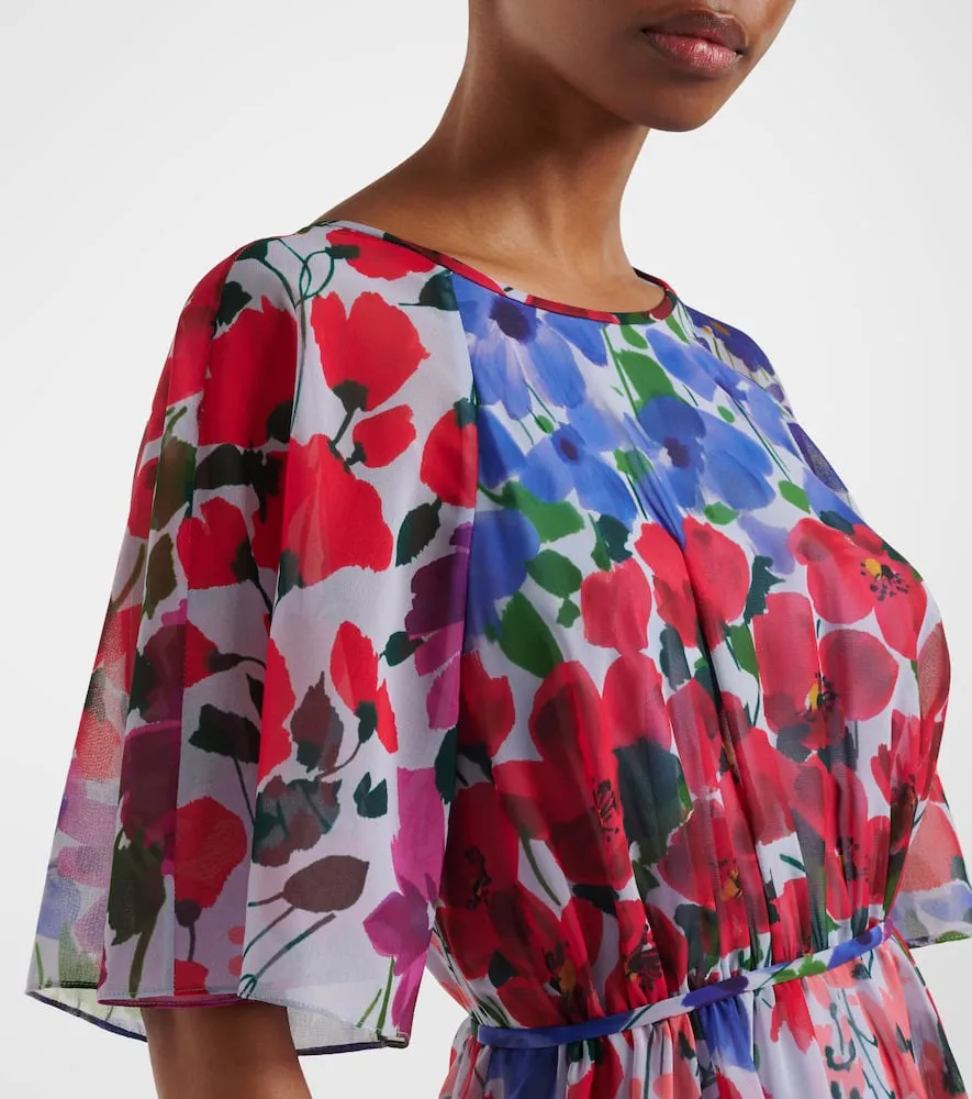 Carolina Herrera Floral gathered midi dress