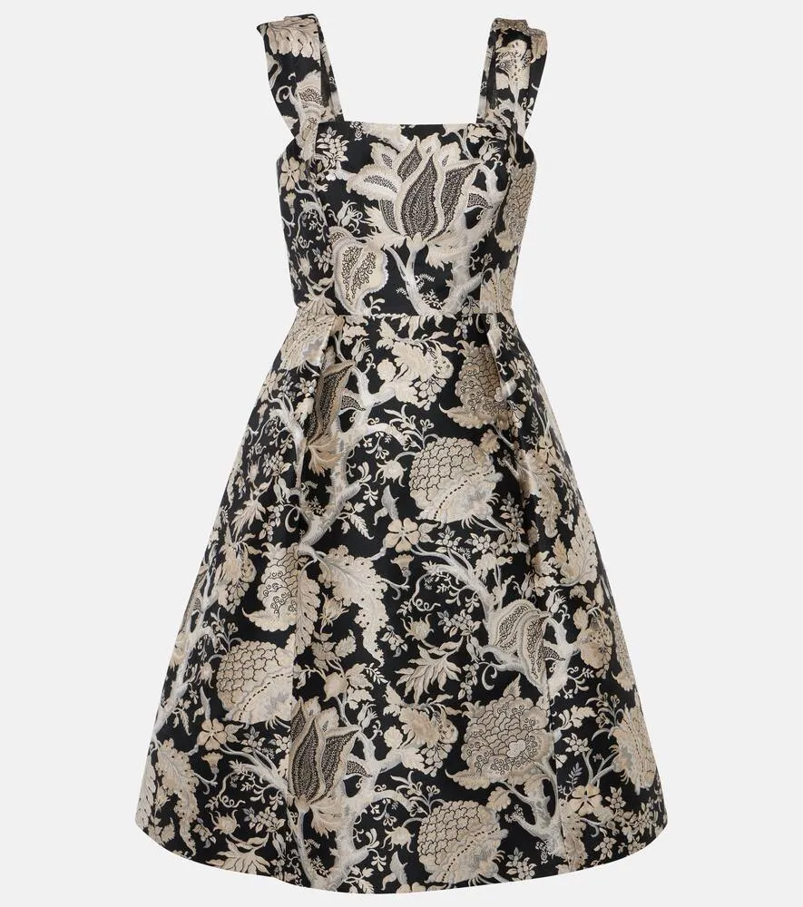 Carolina Herrera Floral jacquard midi dress