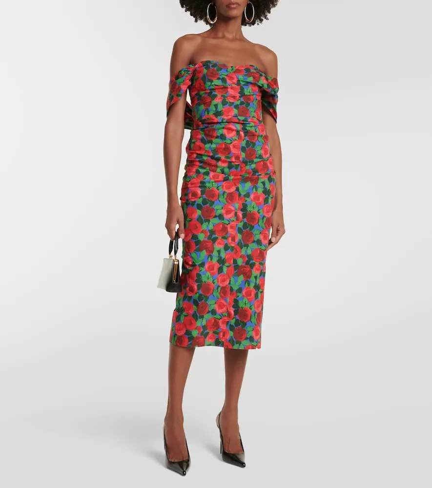 Carolina Herrera Floral off-shoulder midi dress