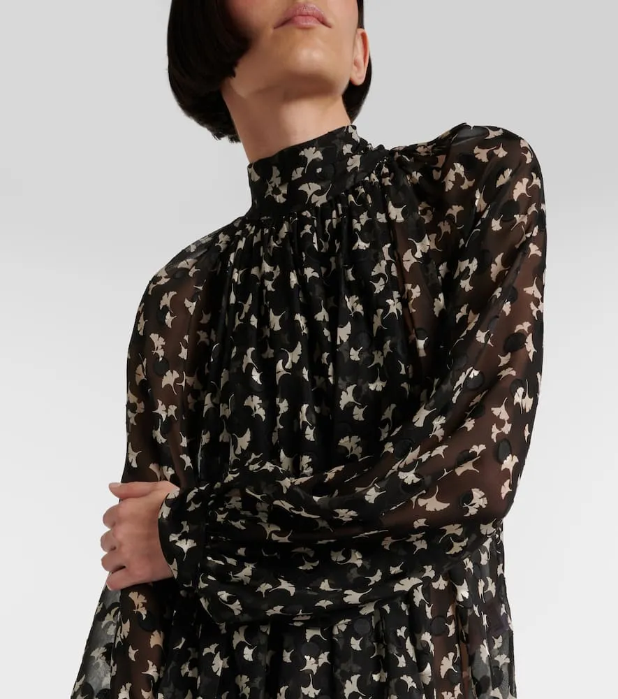 Chloe Floral silk chiffon midi dress