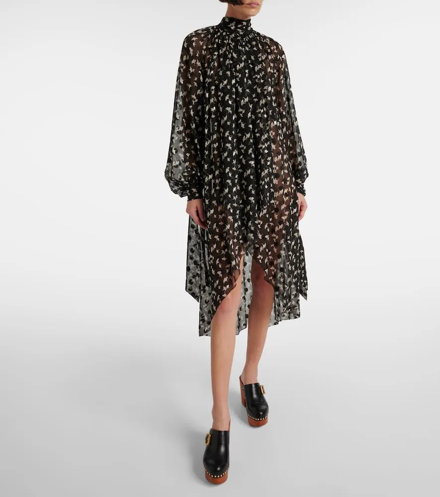 Chloe Floral silk chiffon midi dress