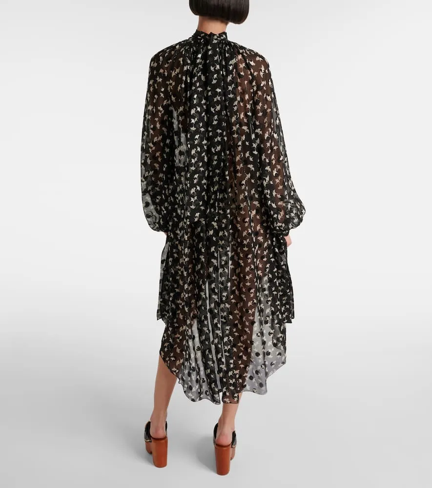 Chloe Floral silk chiffon midi dress