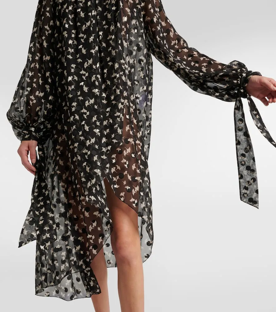 Chloe Floral silk chiffon midi dress