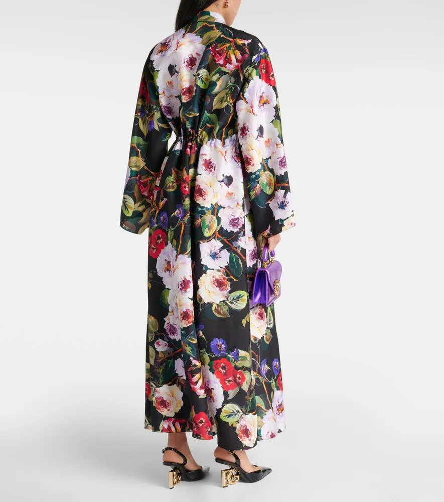 Dolce&Gabbana Floral silk satin shirt dress