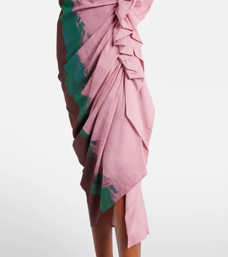 Dries Van Noten Draped silk-blend georgette midi dress