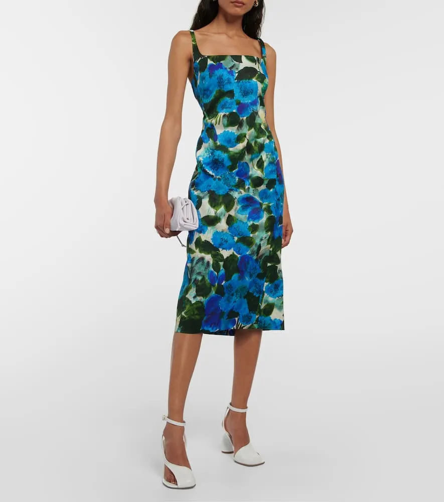 Dries Van Noten Floral cotton poplin midi dress