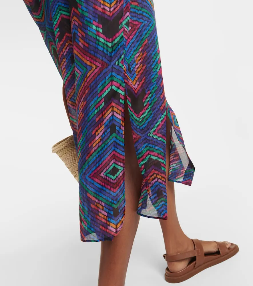 Eres Dj printed cotton voile shirt dress
