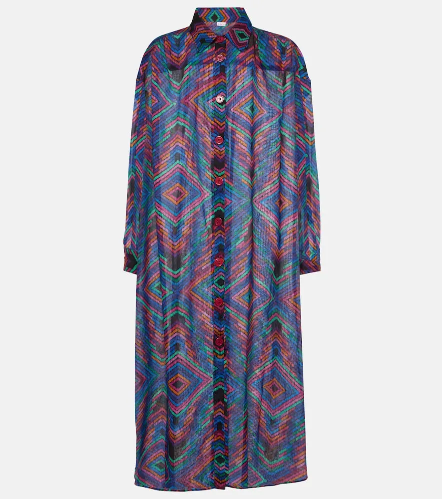 Eres Dj printed cotton voile shirt dress