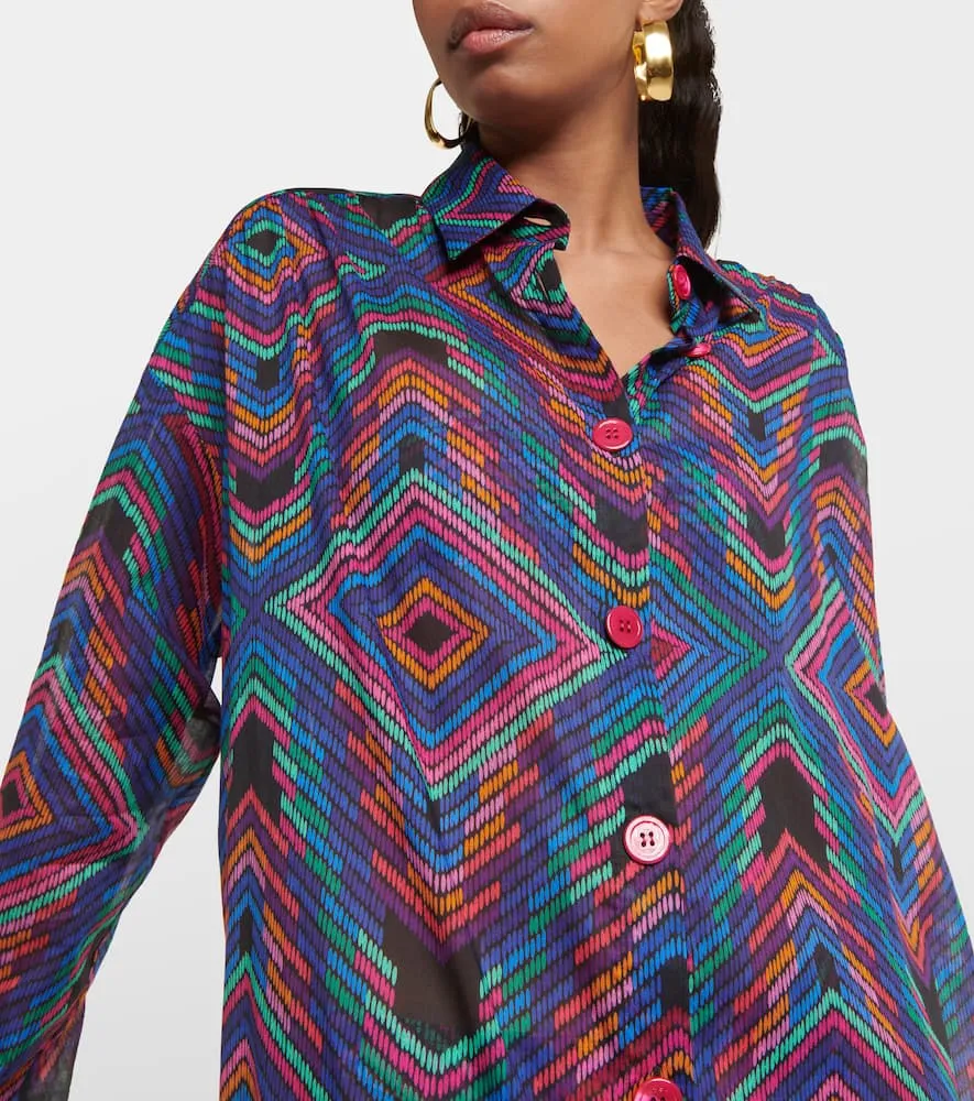 Eres Dj printed cotton voile shirt dress