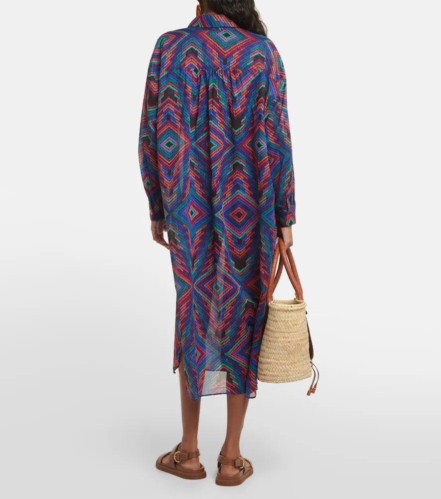 Eres Dj printed cotton voile shirt dress