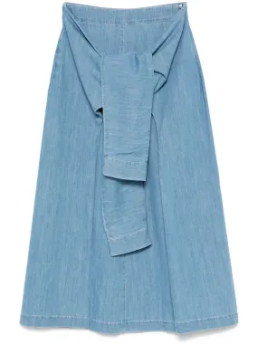 Fabiana Filippi long denim skirt with knot detail