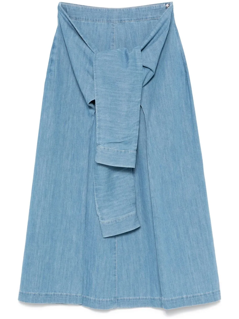 Fabiana Filippi long denim skirt with knot detail