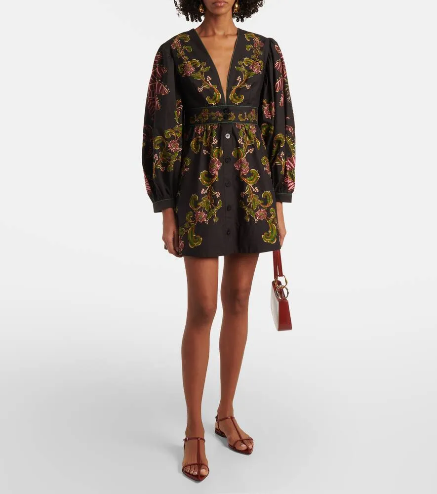 Farm Rio Ravenala floral cotton shirt dress