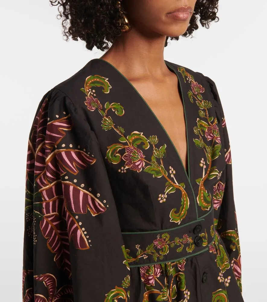 Farm Rio Ravenala floral cotton shirt dress