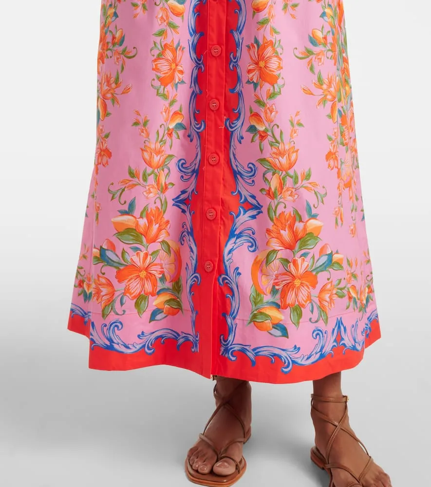 Farm Rio Sicily Flowers cotton shirt dress
