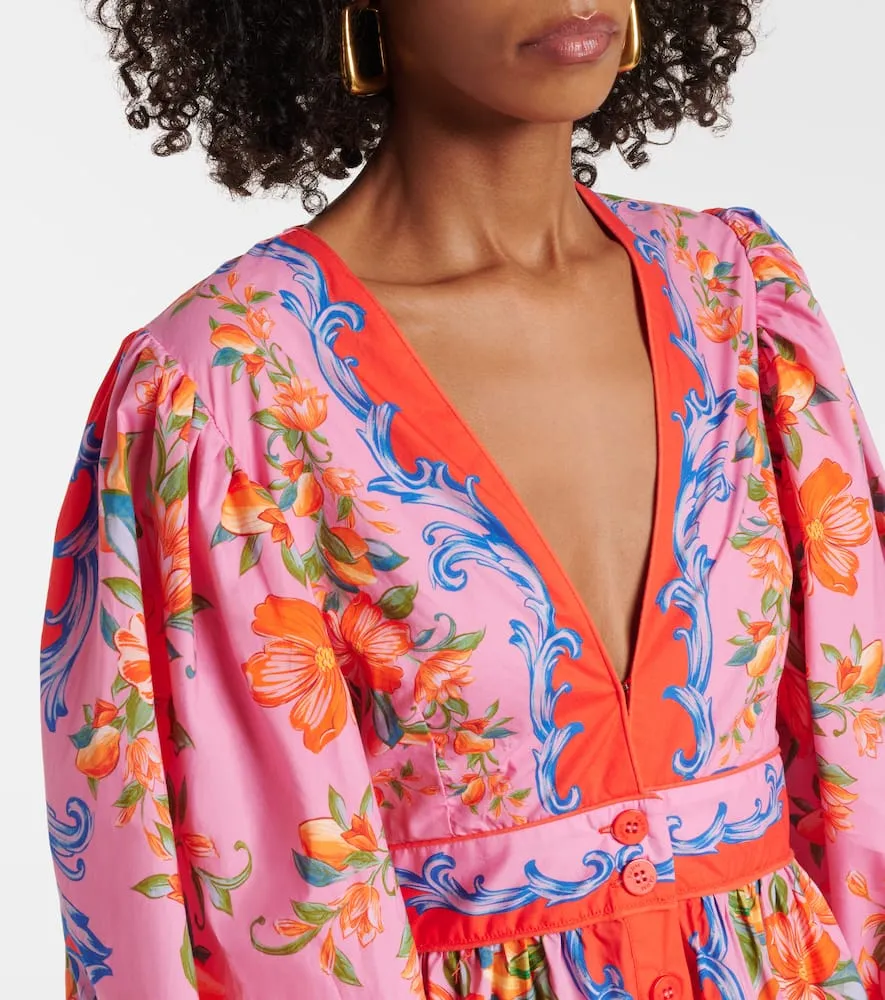 Farm Rio Sicily Flowers cotton shirt dress
