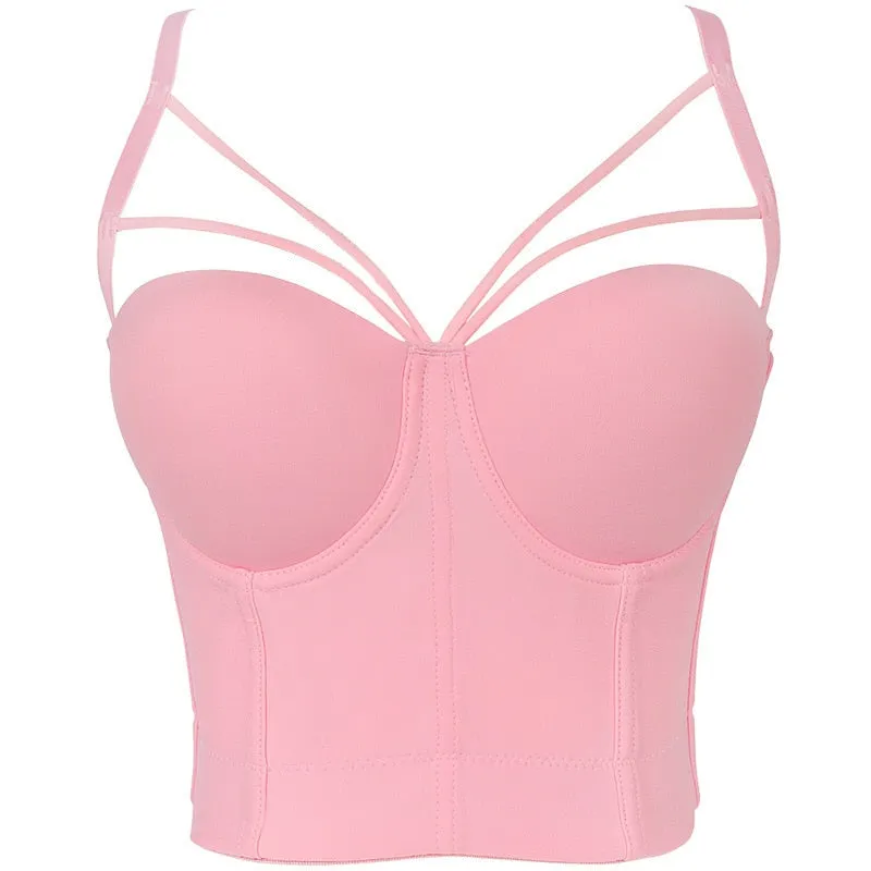 New Women Fashion Sexy Backless Designer V Neck Crop Tops
