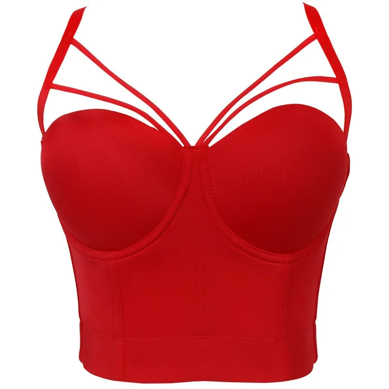 New Women Fashion Sexy Backless Designer V Neck Crop Tops