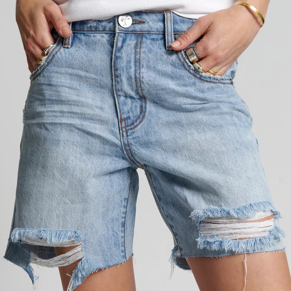One Teaspoon Ocean Jackson Mid Waist Wide Leg Short