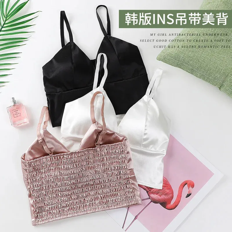 Sexy Satin Crop Tops Women