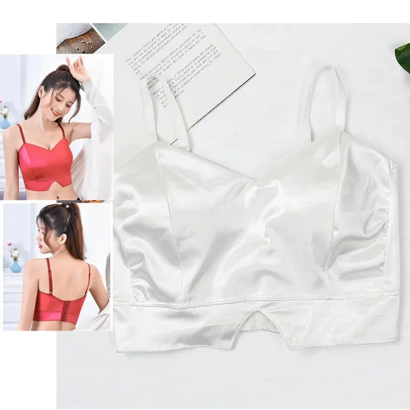 Sexy Satin Crop Tops Women