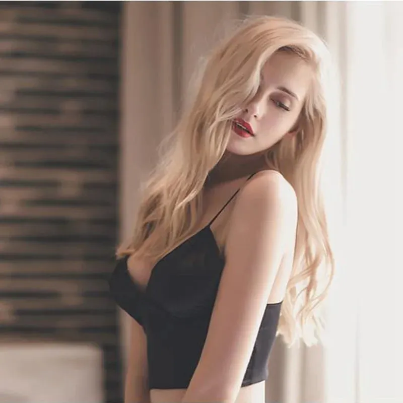 Sexy Satin Crop Tops Women