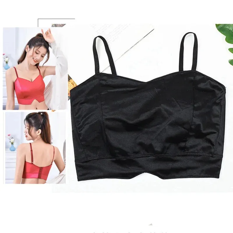 Sexy Satin Crop Tops Women