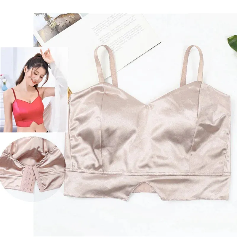 Sexy Satin Crop Tops Women