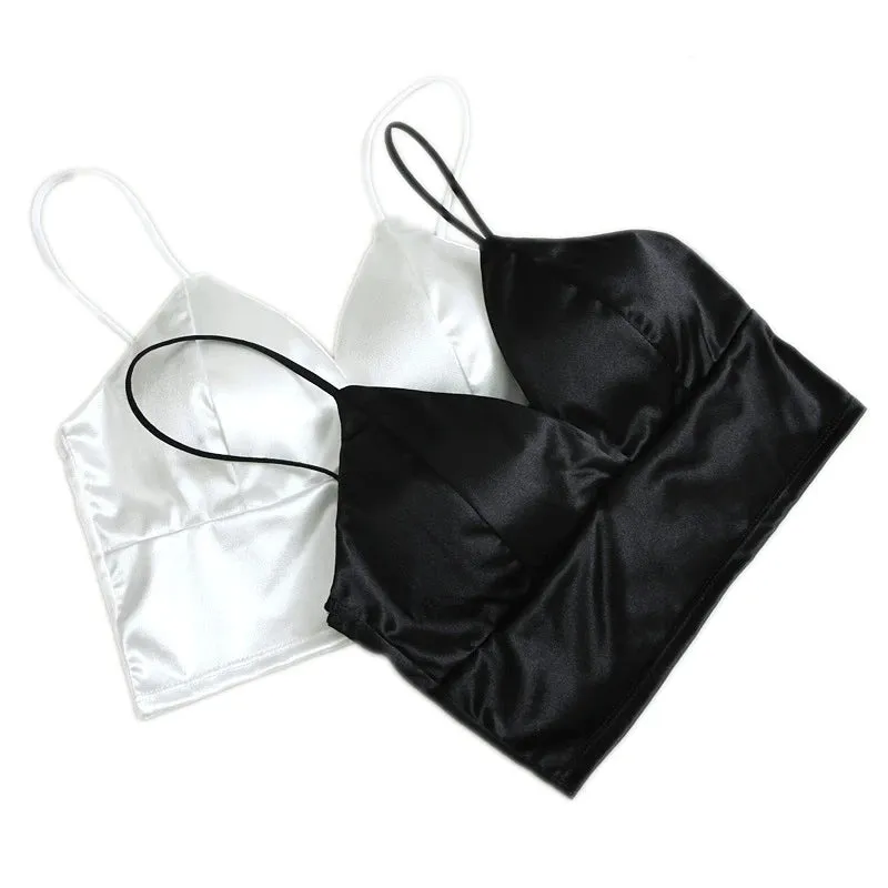 Sexy Satin Crop Tops Women