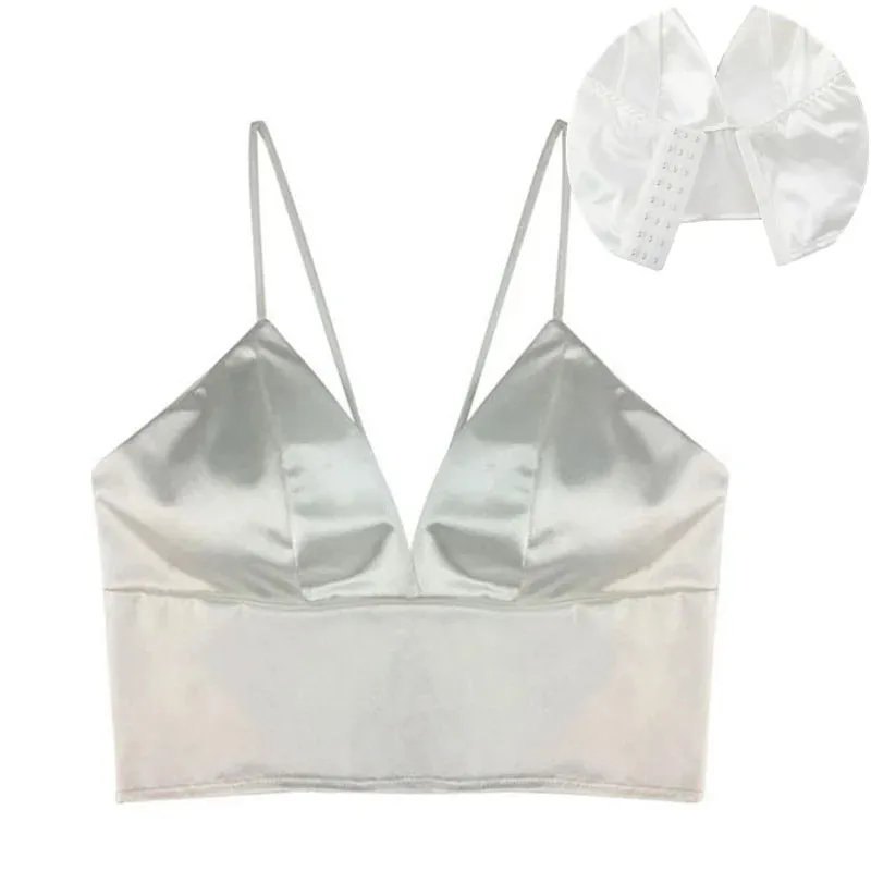 Sexy Satin Crop Tops Women