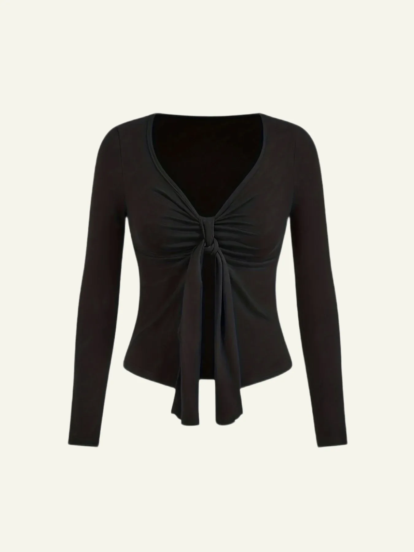 Twist V-neck Long Sleeve Top