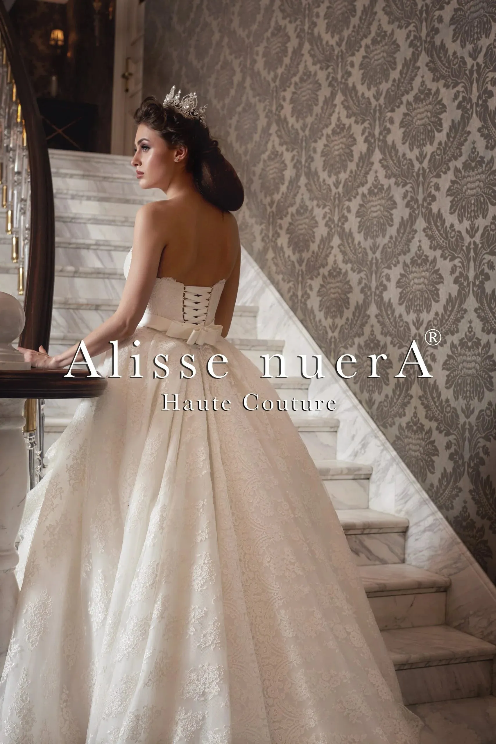 Two Piece Column Wedding Dress and Detachable Overlay Ruffle Skirt with Train